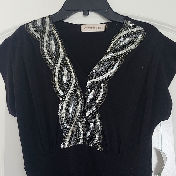 Veronica M long black Maxidress with sequins small - Picture 3 of 10